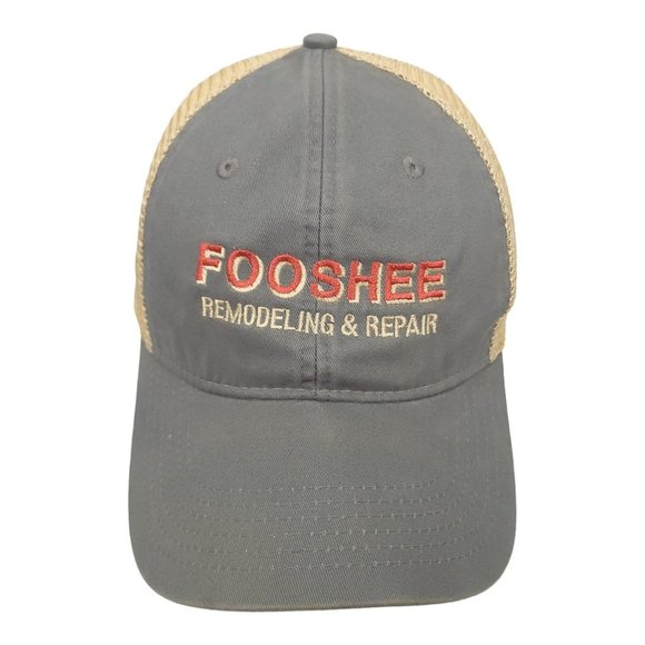 Fooshee Remodeling Repair Mesh Snapback Cap Trucker Baseball Hat Outdoor Gray - Picture 1 of 12